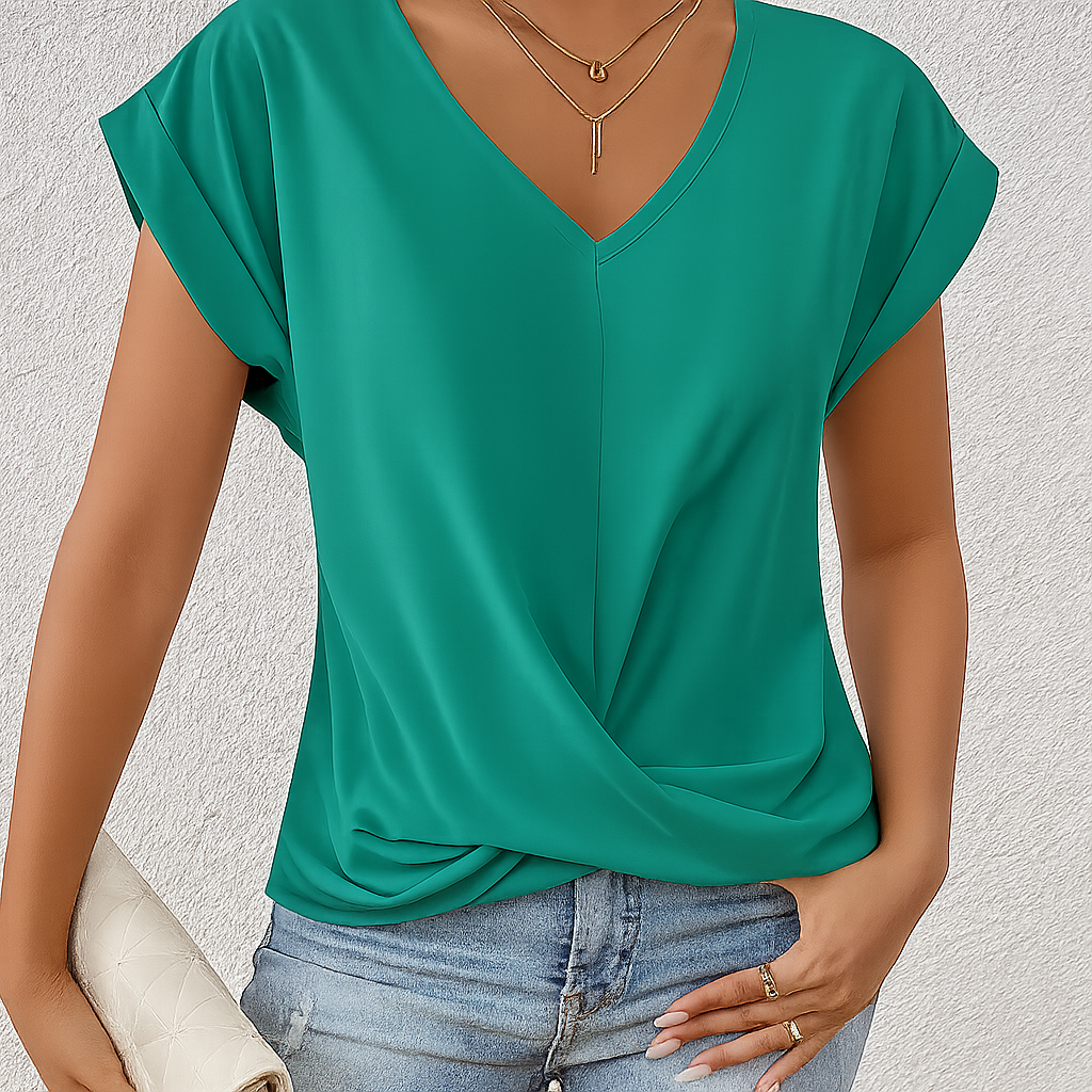 Cleo | Luźna koszulka z dekoltem w kształcie serca