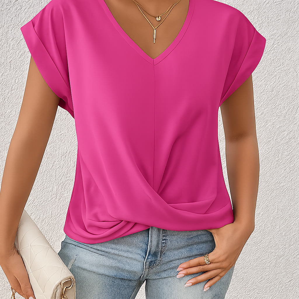 Cleo | Luźna koszulka z dekoltem w kształcie serca